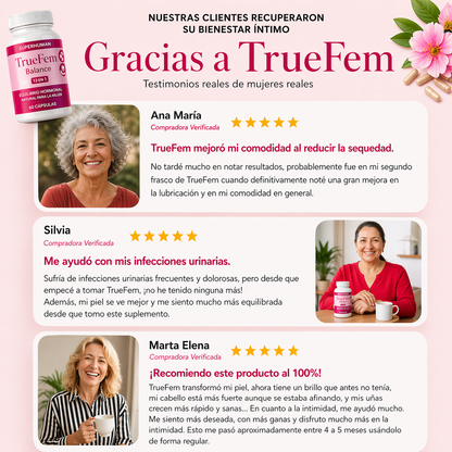 TRUE FEM BALANCE (Probiótico Vaginal y Colágeno)