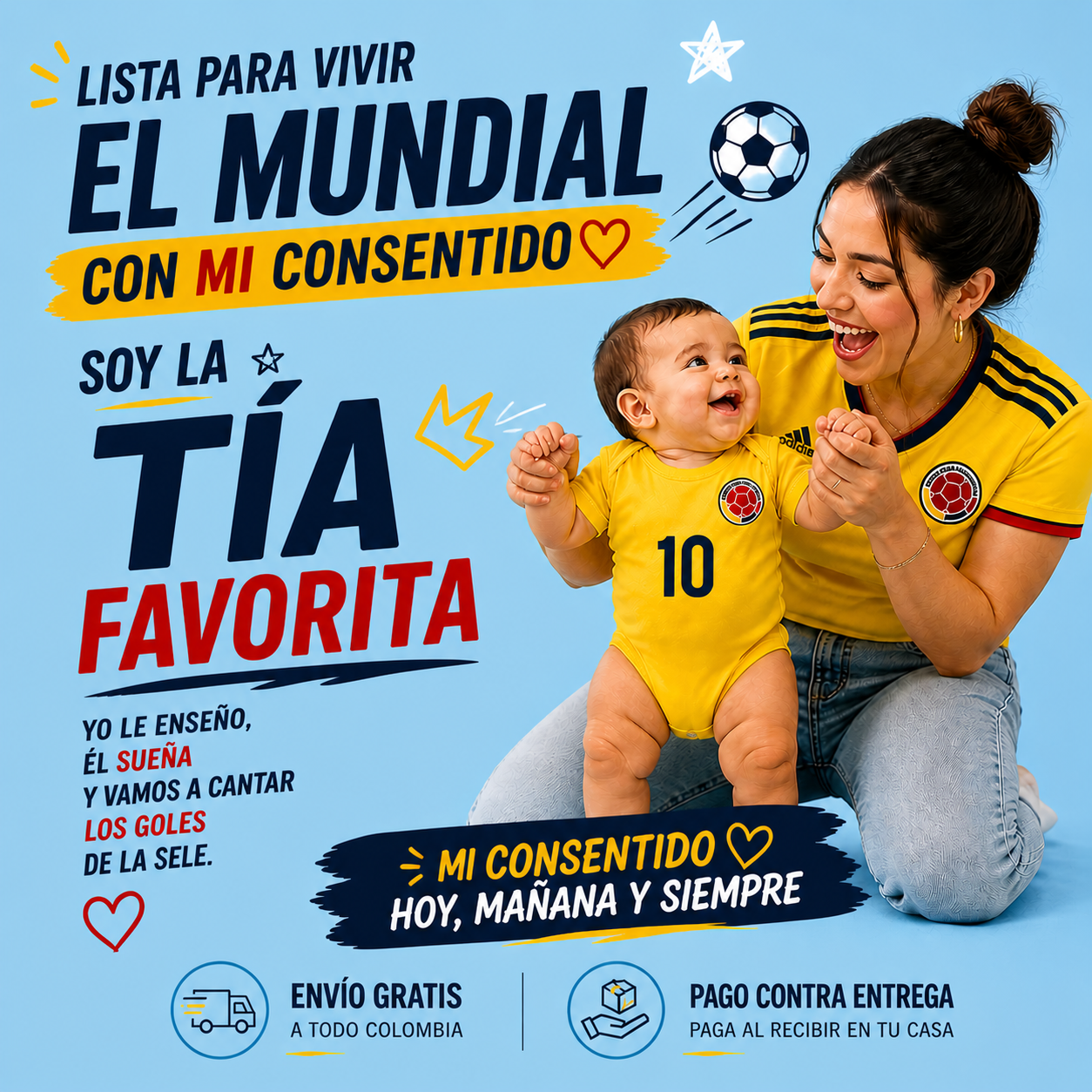 Body Bebé Selección Colombia | Pack de 3 unidades